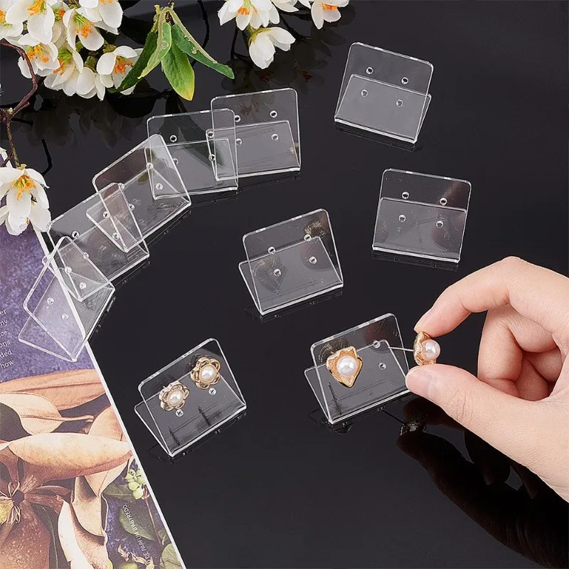 10/20/30pcs Transparent Acrylic Earring Display Stands Clear Jewelry Storage Rack with 4 Holes Studs Pendants Display Businesses