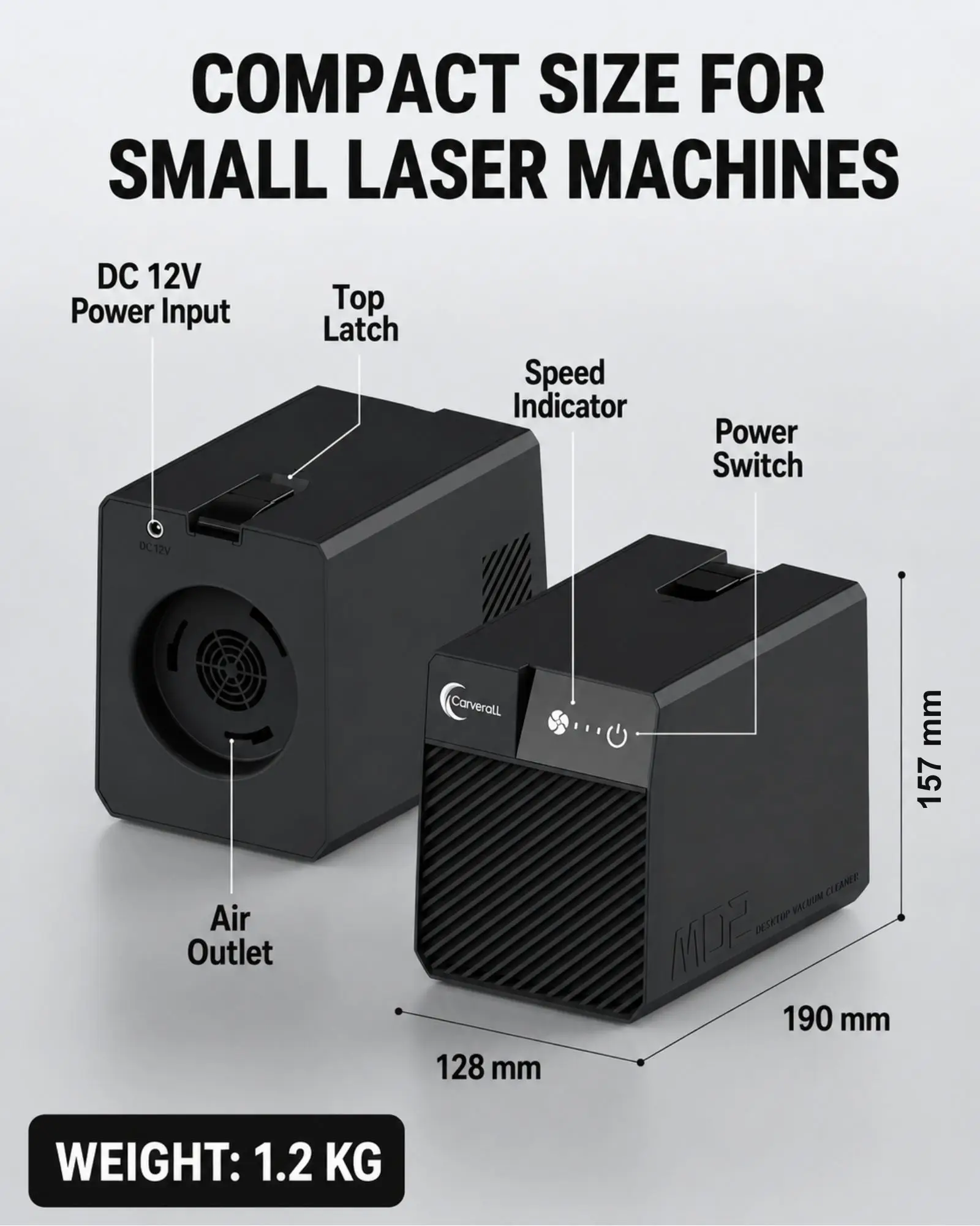 Carverall MD2 Air Smoke Purifier, Fume Extractor, Odor Reduction, Indoor Laser Engraving for K15PRO A1PRO
