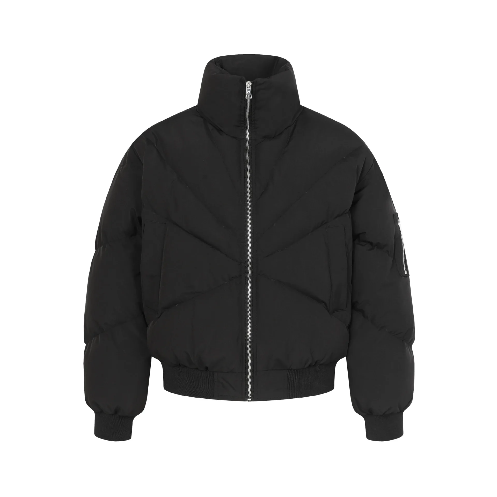 2025 Winter Man Coat Thicken Windproof Warm Stand Collar Male Down Jacket High Street Simple Long Sleeve Zipper Men Outerwear