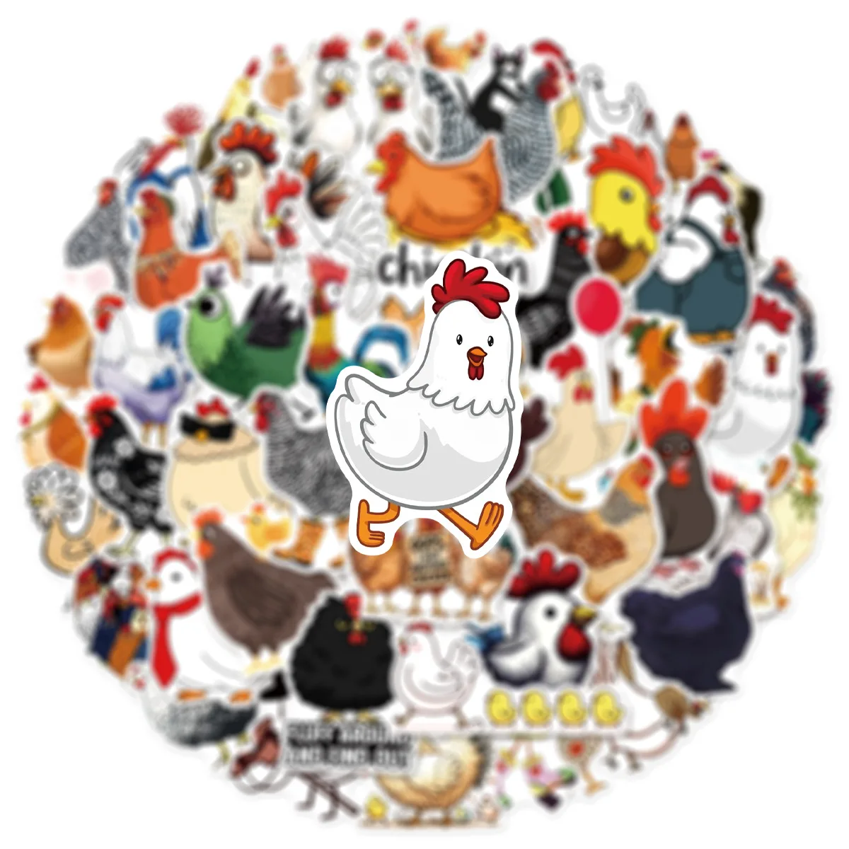 10/50 個 50 個ひよこと鶏落書きステッカークリエイティブ漫画デカール DIY 荷物電話ギタースクラップブックカップ冷蔵庫子供のおもちゃ