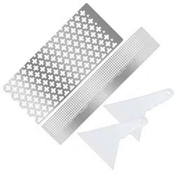 Diamond Painting Ruler Stainless Steel Diamond Mesh Ruler Set With Corrector for 5D DIY Diamond Painting Tool Accessories