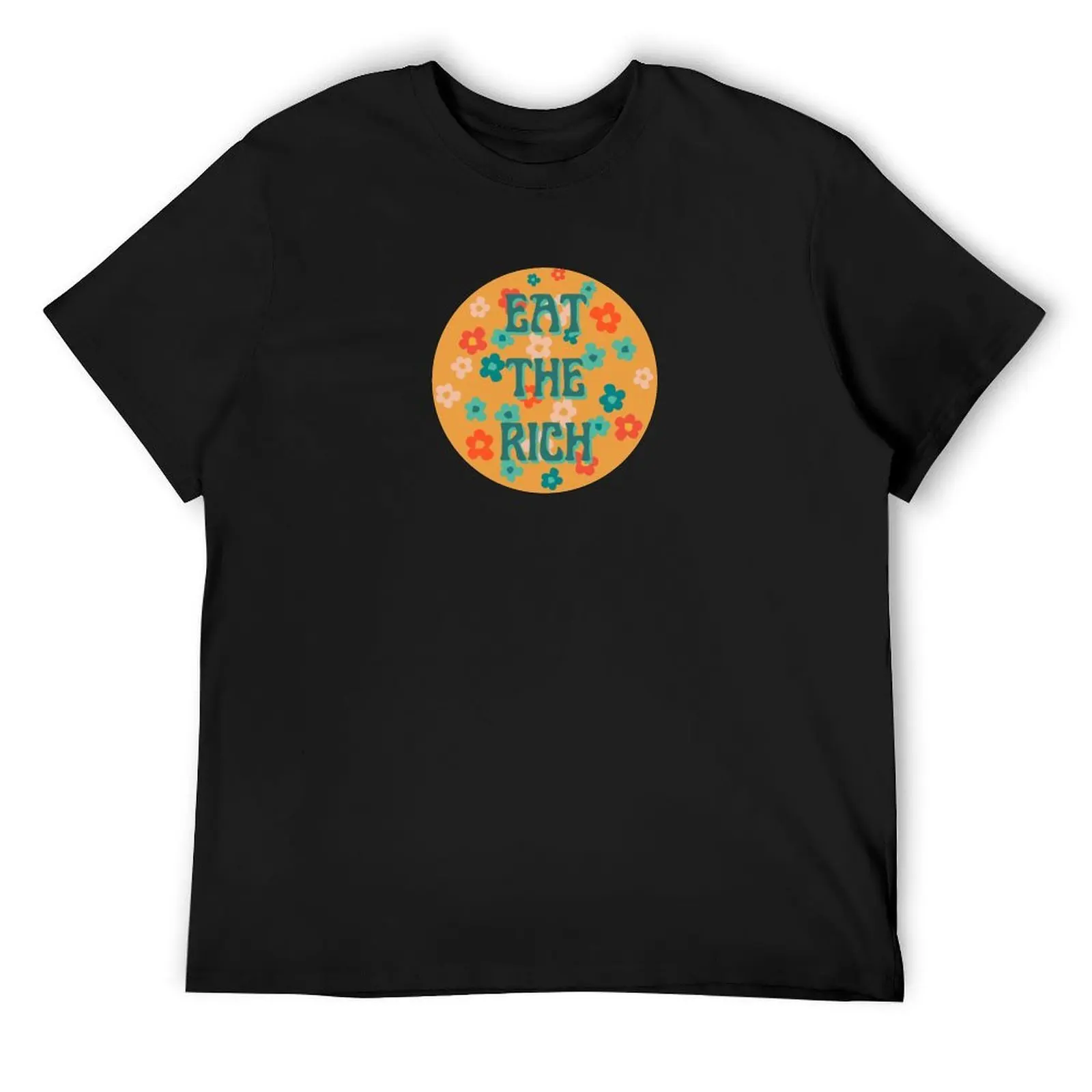 

Eat The Rich 60s Retro flower bib T-Shirt baggy shirts anime figures vintage essential t shirt Men's cotton t-shirt