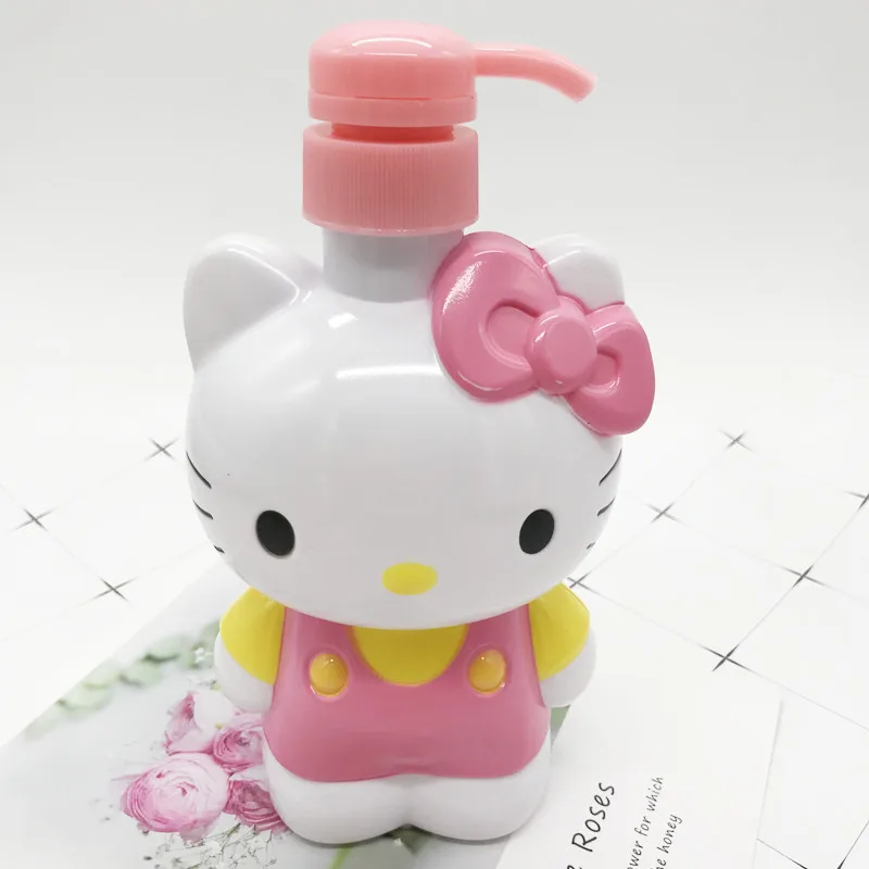 Sanrio Hello Kitty Bottiglia di sapone per cartoni animati Grande capacità Modello Kt Gel doccia Bottiglia di ricarica Bottiglia di pressa per disinfettante per le mani per bambini