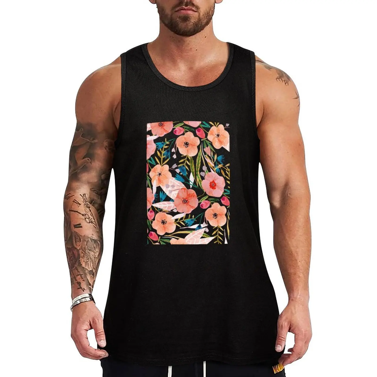 

Floral Dance Tank Top Sports clothing Gym man training weight vest Men's clothes luxury style