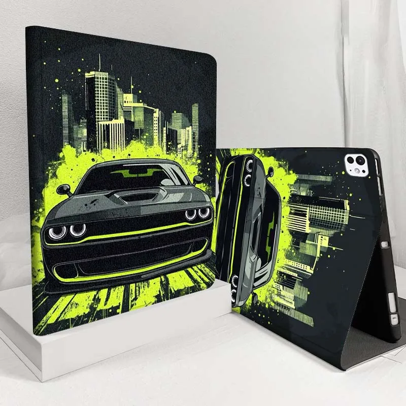 

Black car yellow stripes For iPad Pro Air 5 4 3 13 11 8 7 6 5 10th 7th 6th 10.5 12.9 10.9 Tablet Case