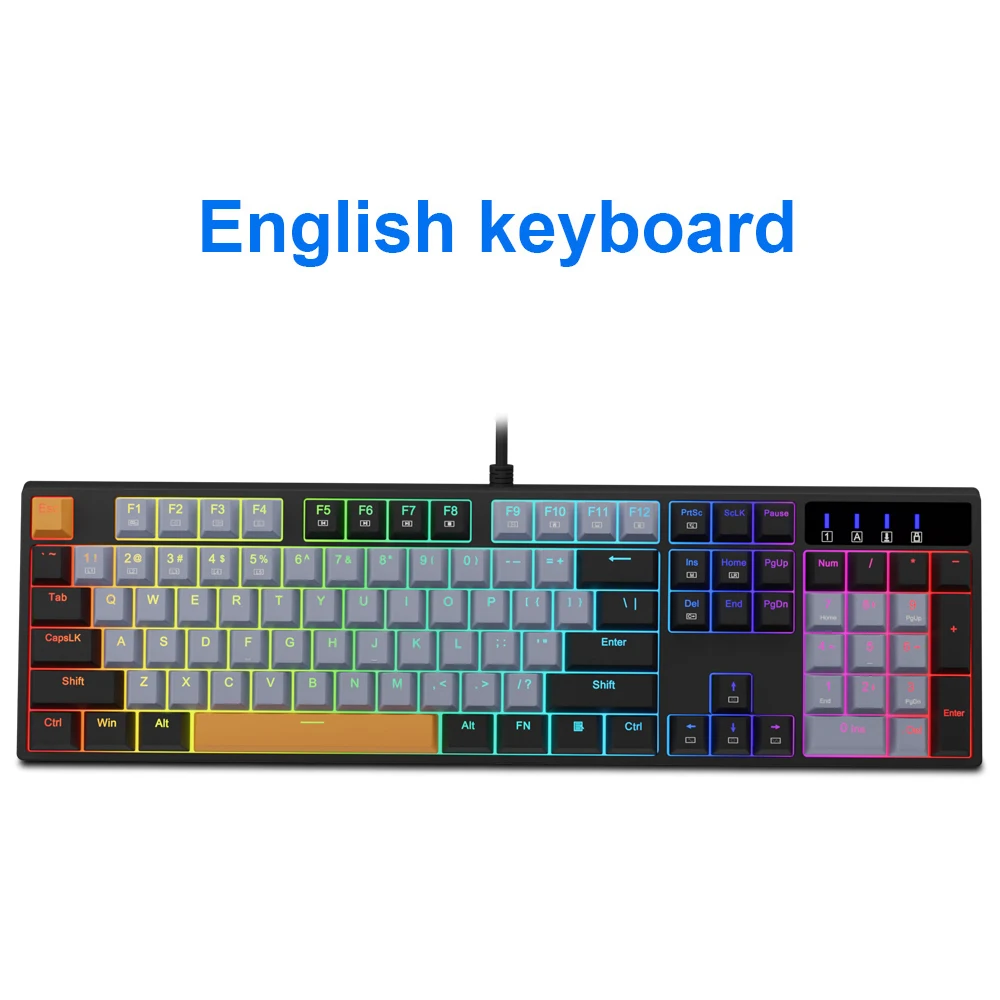 E-YOOSO Z14 RGB USBメカニカルゲーム有線キーボードレッドスイッチ104