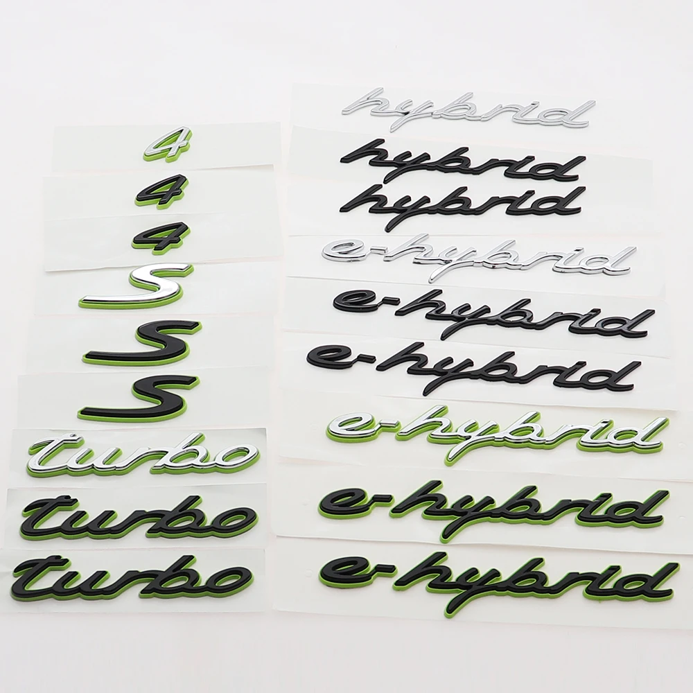 

1PC 3D ABS E-hybrid Hybrid Turbo 4 S Car Letter Side Logo Sticker Tail Badge Auto Rear Trunk Emblem Decal Accessories BSJ