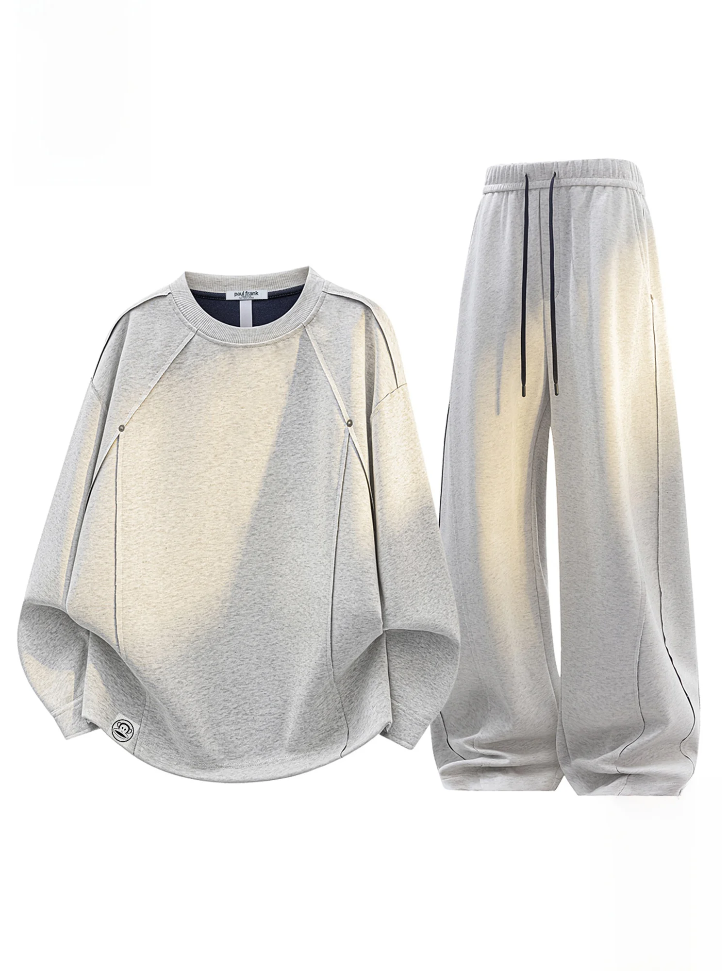 

Спортивный комплект Paul Frank для мужчин: модный американский бренд, свитшот с круглым вырезом и спортивные брюки, комплект из двух предметов, хлопок/полиэстер.
