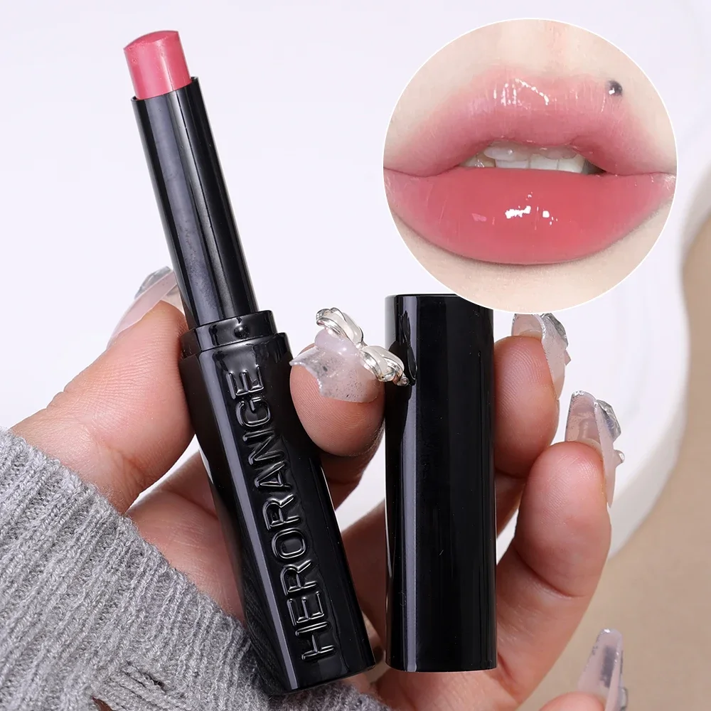 Jelly Clear Lipstick Moisturizing Mirror Water Light Solid Lip Gloss Glass Tea Red Brown Lip Glaze Tint Korean Makeup Cosmetics