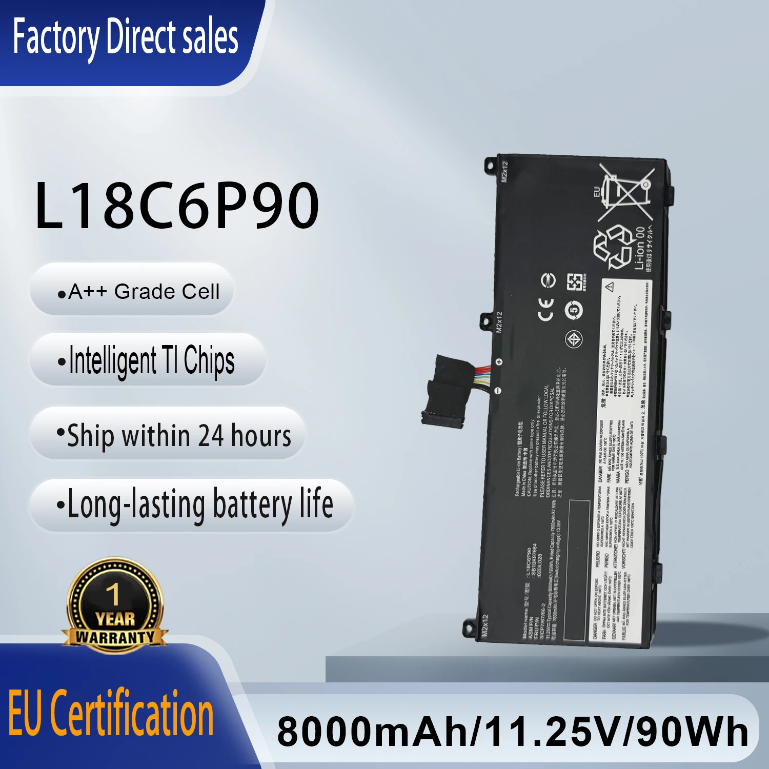 

Аккумулятор для ноутбука L18C6P90 L18M6P90 для серии Lenovo ThinkPad P53, 02DL028, 02DL029, 5B10W13901, SB10K97664, 02DL029, 5B10W13902