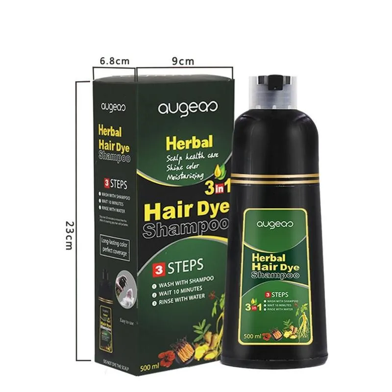 Hair Dye Only 15-25 Mins Organic Natural Plant Essence Fast Hair Color Shampoo For Unisex Cover Gray White Hair Colors