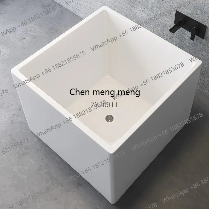 

Ванна в японском стиле для взрослых, акриловая маленькая квартира, независимая интегрированная квадратная ванна с глубокими пузырьками