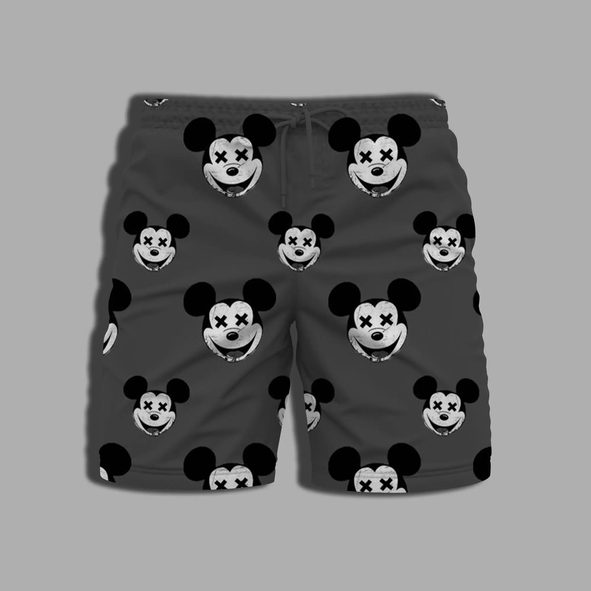 Fato de banho masculino e feminino, shorts estampados mickey e minnie mouse maiô, calça de ginástica, roupas inteiras, verão