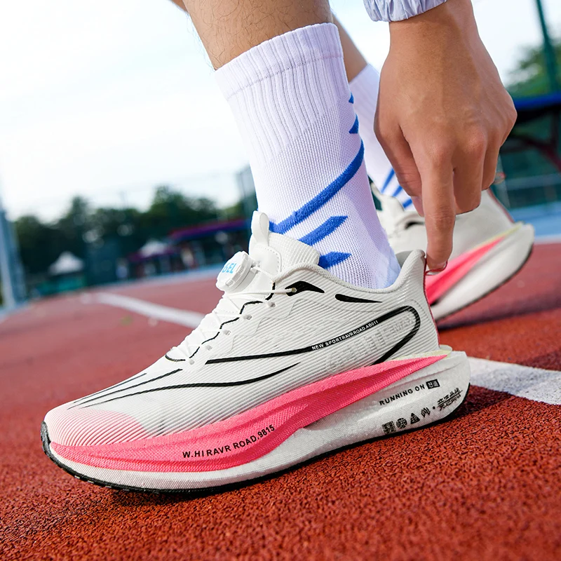 Men Carbon Plate Running Shoes Breathable Athletic Sneakers Shock Absorb Trainers Outdoor Marathon Jogging Women Tennis Shoes view 6