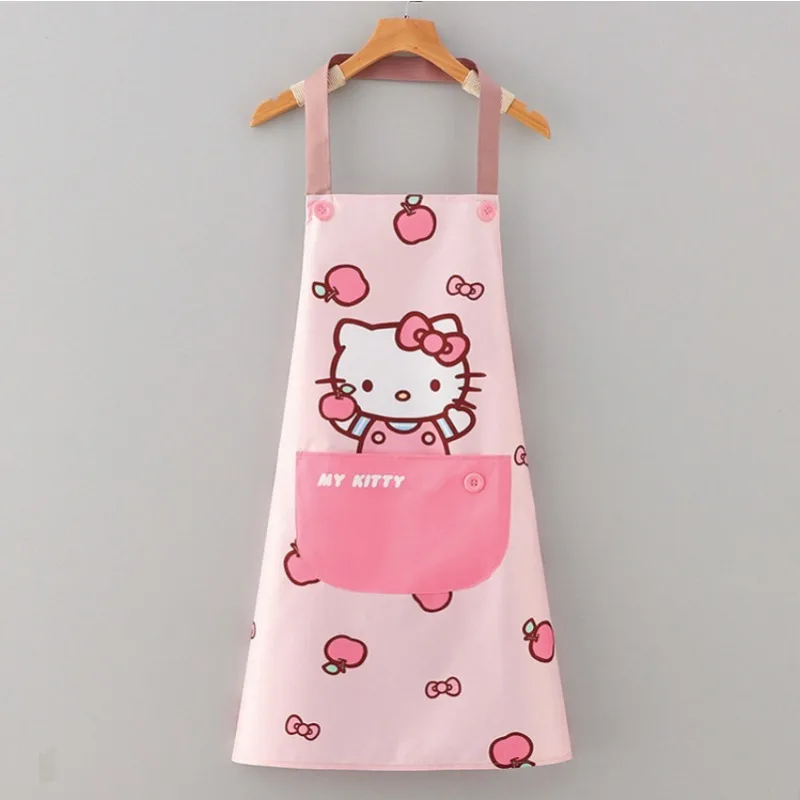 

Hello Kitty Apron New Suitable Kitchen Home Use Cute Cartoon Women Waterproof Splash Proof Oil Proof Women Accessories Wholesale
