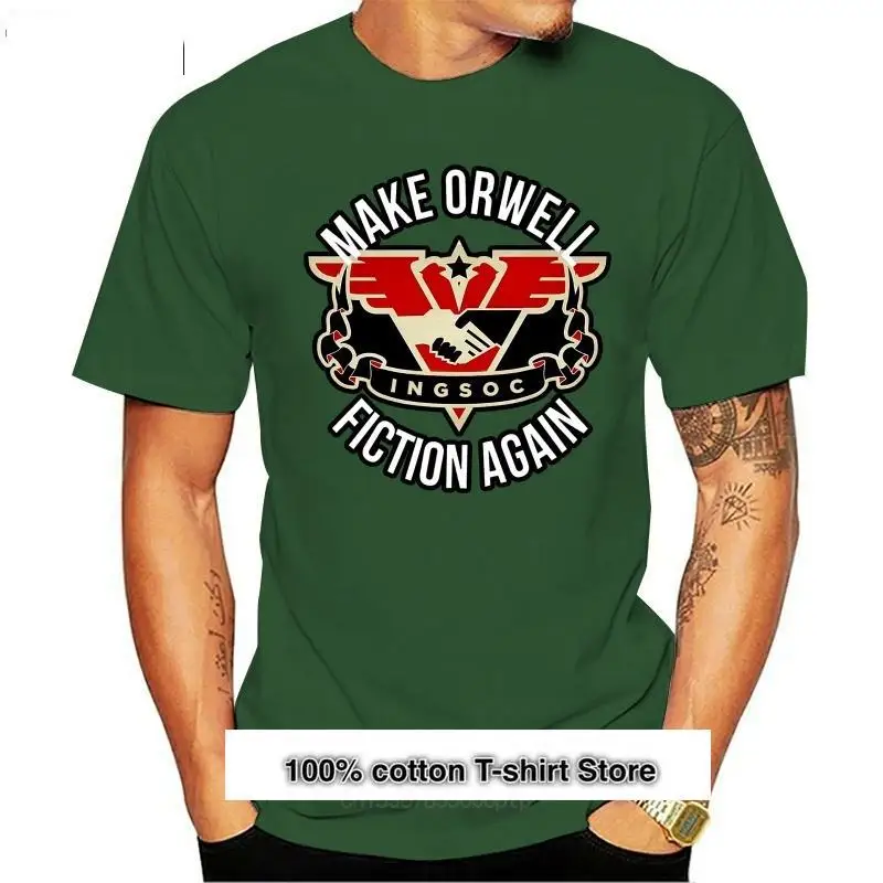 Camiseta Unisex de marca Orwell Fiction Again, camisa informal fresca de orgullo, de talla a Camiseta holgada, 1984