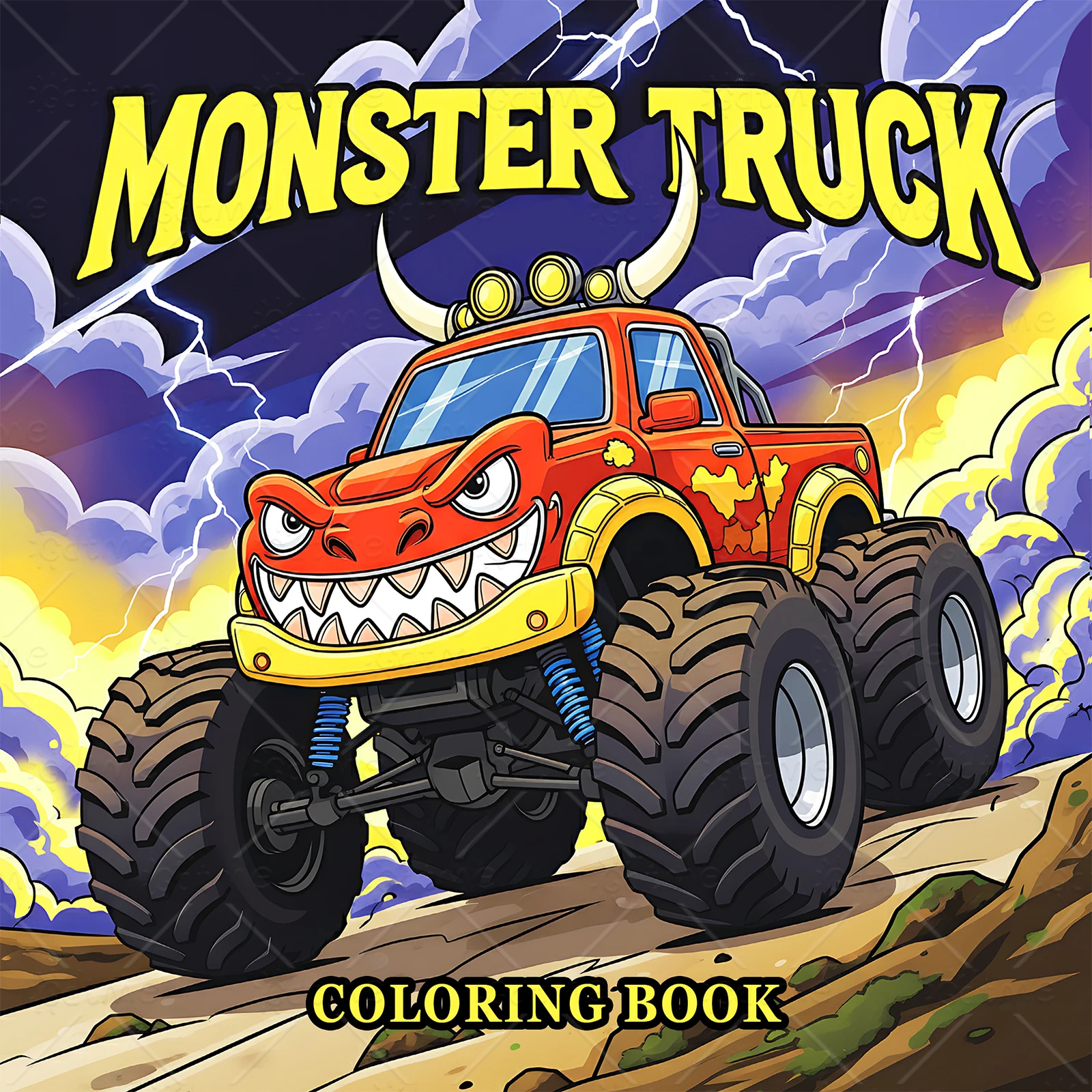 MONSTER TRUCK Coloring Book for Adults DIY Cartoon Monster Truck Game Graffiti Drawing Painting Books for Party and Birthday