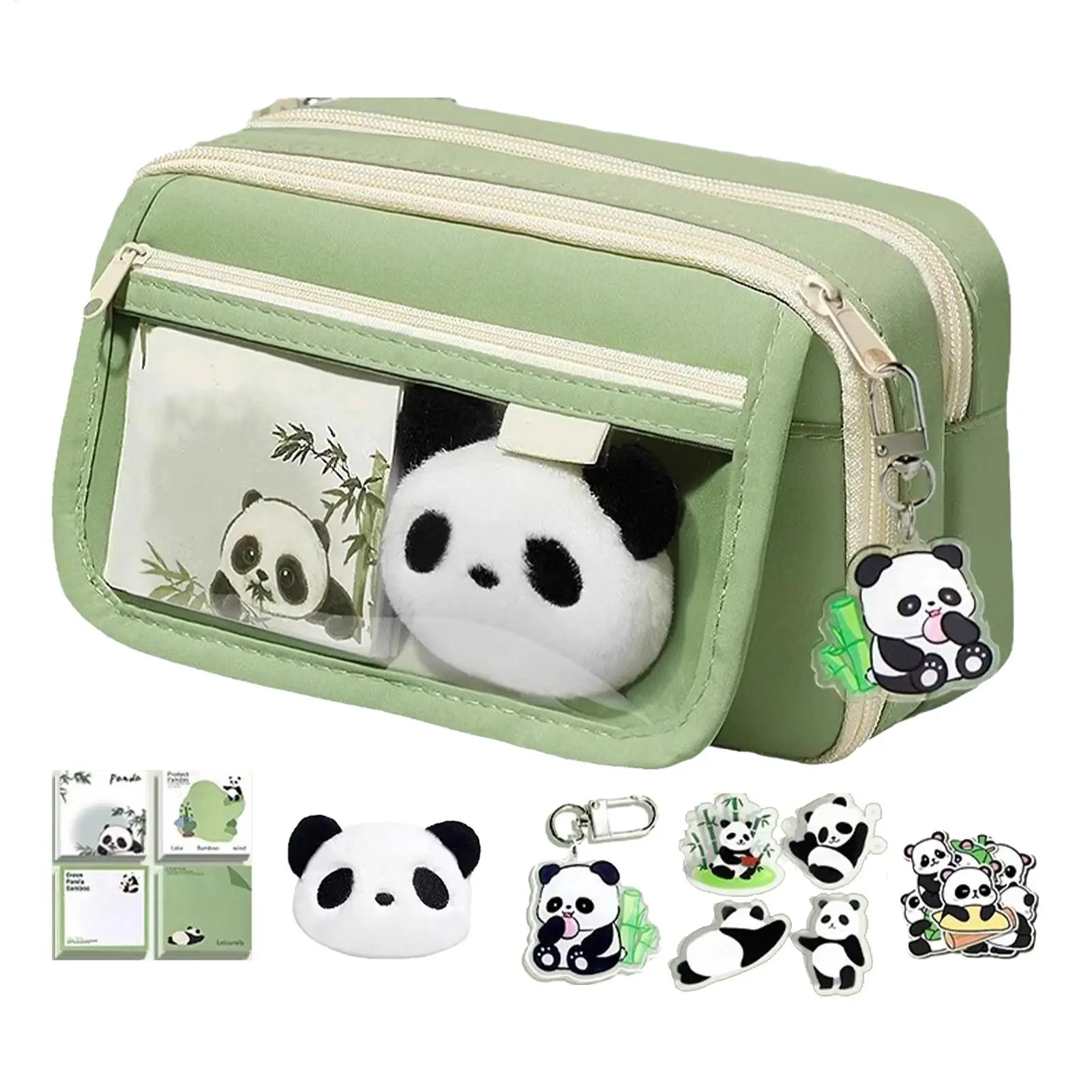 Ästhetisches Federmäppchen, Panda-Federmäppchen, großes Fassungsvermögen, Tier-Federmäppchen, niedliches Federmäppchen, Panda-Schreibwaren-Etui mit Reißverschluss