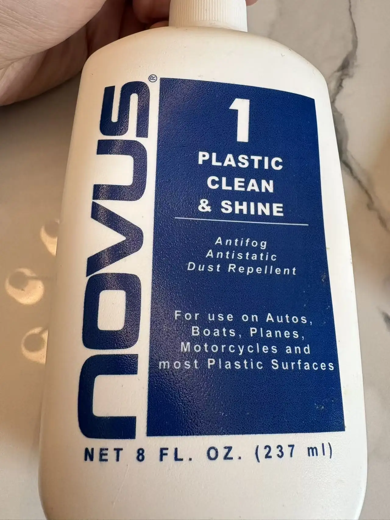 NOVUS 1 Plastic Polish Clean Shine Protect 237ml Anti Static Anti-fog Dust Repellent For Acrylic Plastic Surfaces Maintenance