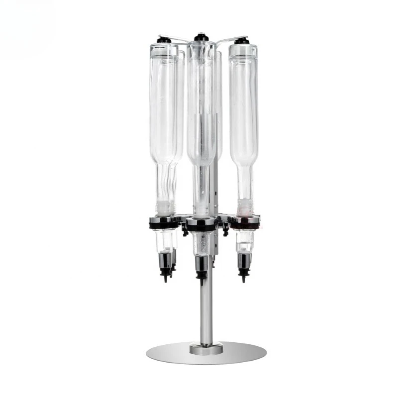 Gold rotatable perfume rack, store-wide perfume display rack with 6 pump heads perfume dispensers