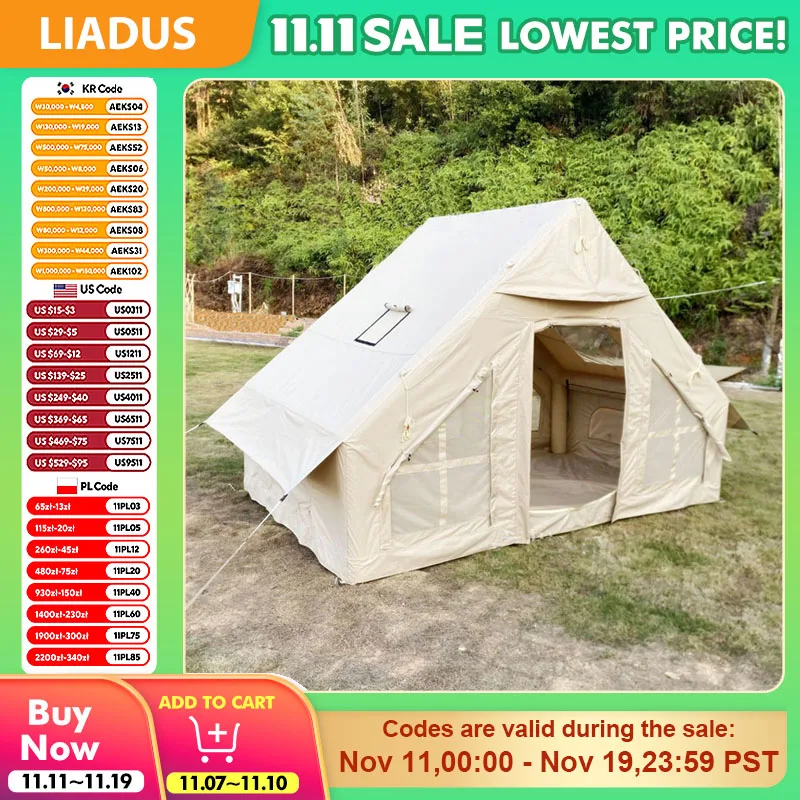 

Large Inflatable Tent for Outdoor Portable Camping Thicken Rainproof Automatic No Build Tent Forest Hut 300D Oxford Cloth Lodge