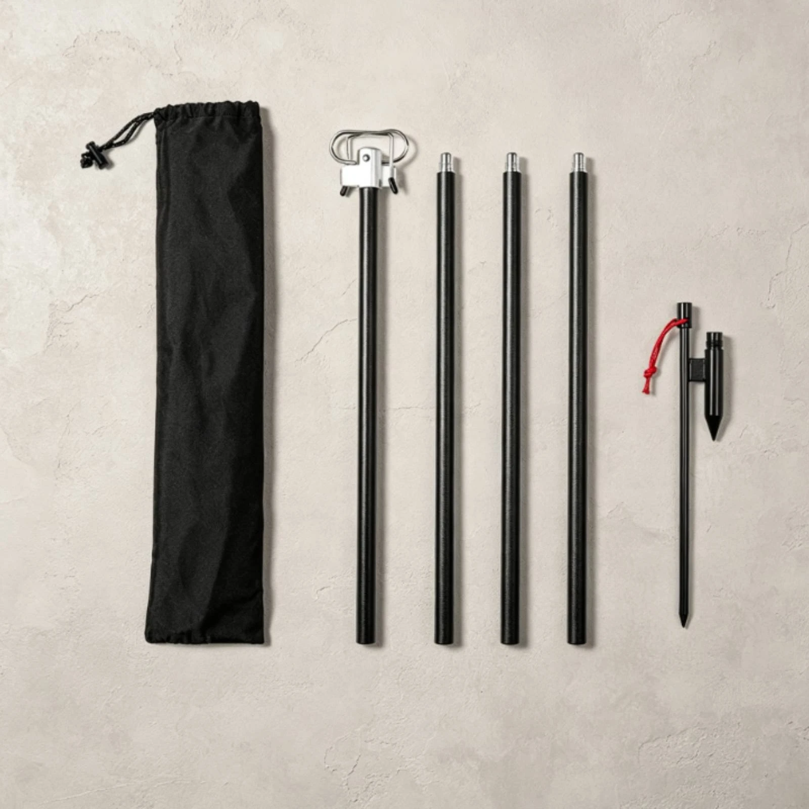 Camping Lantern Stand Portable Lamp Pole with Ground Stake Light Pole with Double Hook Lightweight for Campers, Outdoor Trips