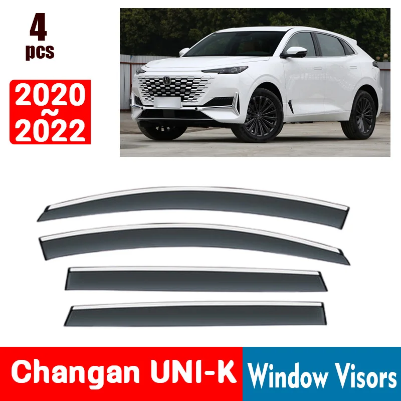 FOR Changan UNI-K 2020-2022 Window Visors Rain Guard Windows Rain Cover Deflector Awning Shield Vent Guard Shade Cover Trim