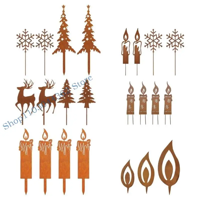 

Металлический рождественский знак для двора, украшение для двора, уличные дворовые газонные знаки, декоративные садовые колья