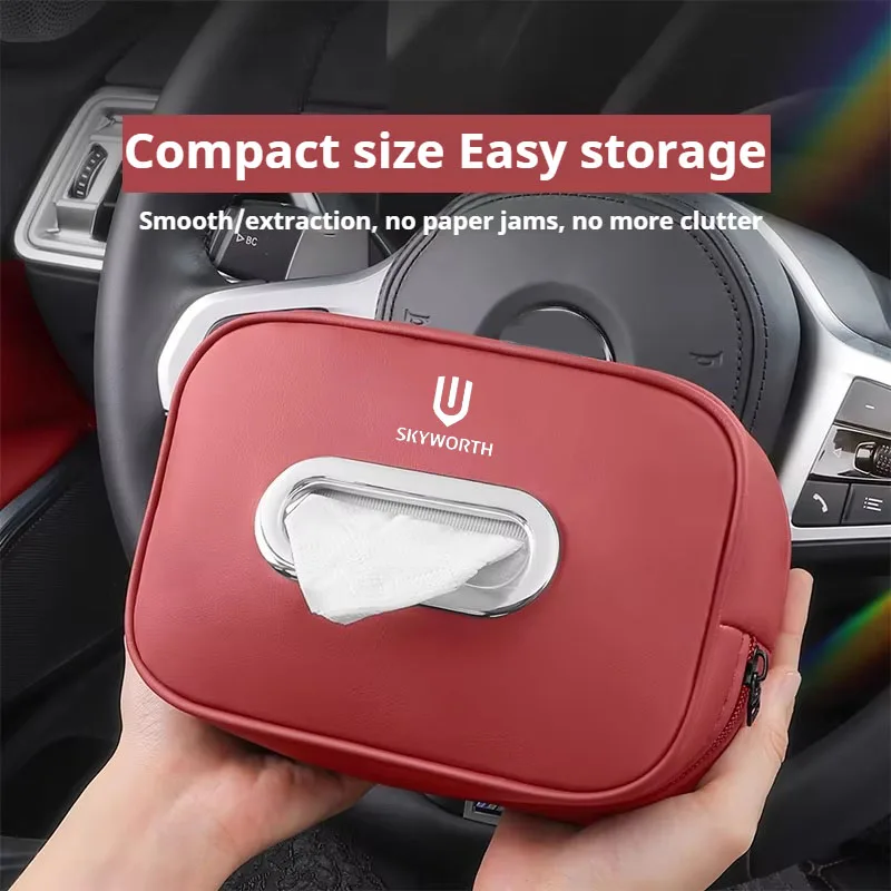 Car Tissue Storage Box Organizer Auto Interior Accesories For For Skyworth EV6 Skywell ET5 HT-i HTI Imperium SEV Elaris Beo Phev