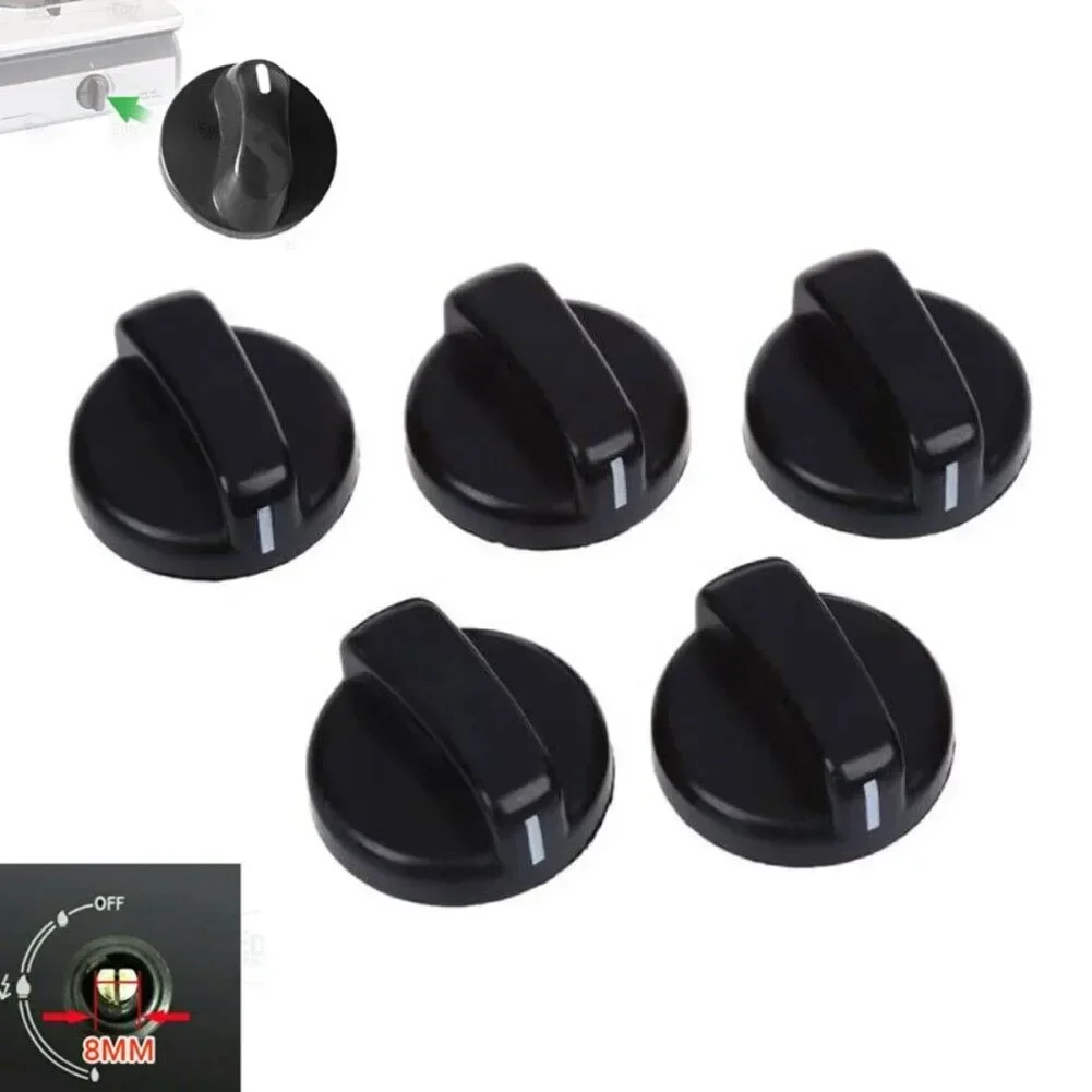 

5X 8mm Replacement Switch Knob Gas Stove Control Knob Plastic Knobs General Range Oven Knobs Cooker Hob Knob For Benchtop Burner