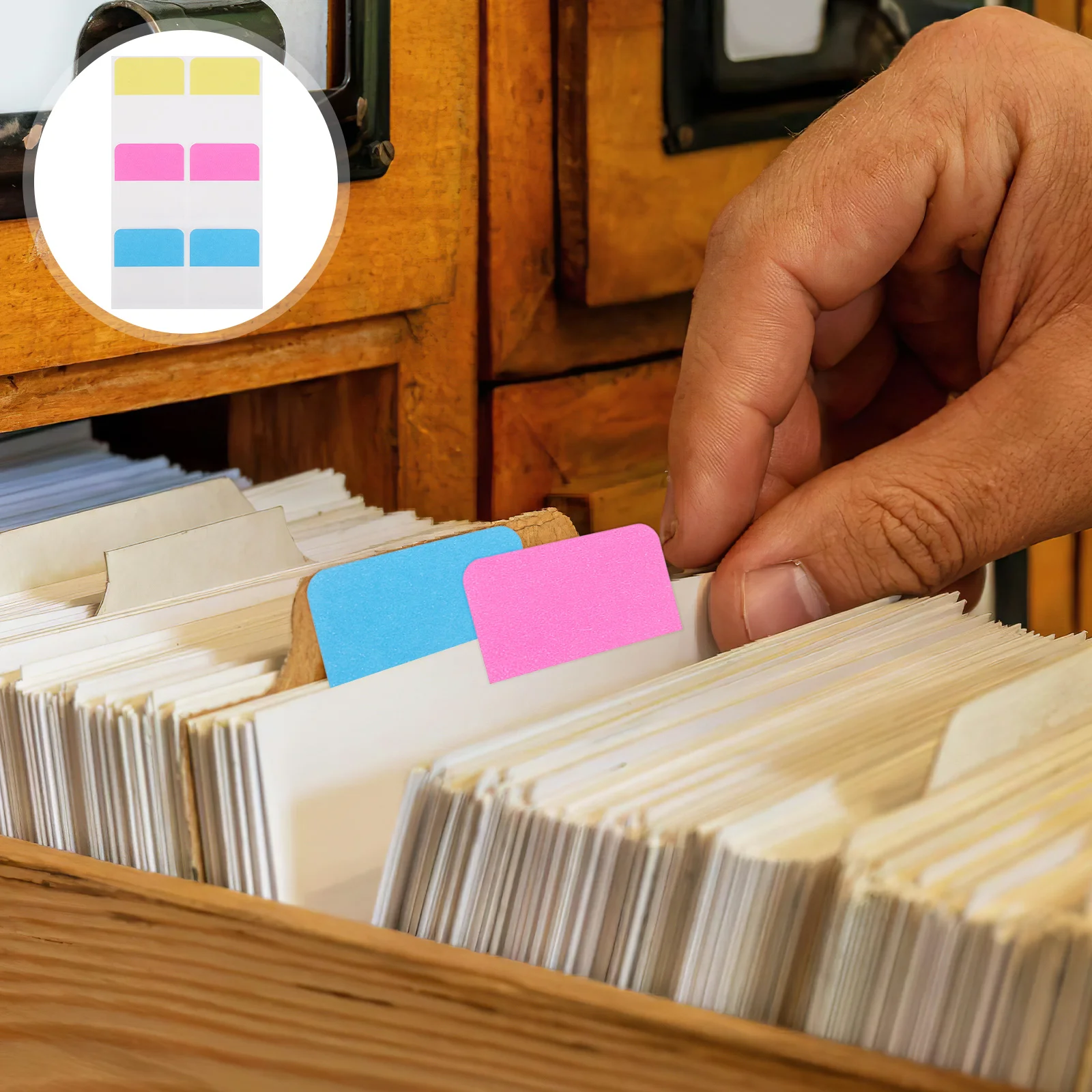 

Colorful Label Index Stickers Waterproof Adhesive File Folder Markers for Office School Home Organization Easy to Apply
