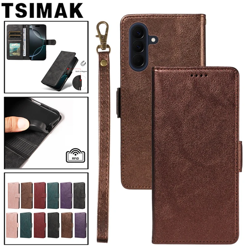Fundas For Samsung A57 Case Flip Wallet Leather Cover For Samsung Galaxy A16 A26 A36 A56 A17 A27 A37 A57 A18 A06 A07 A08 5G Case