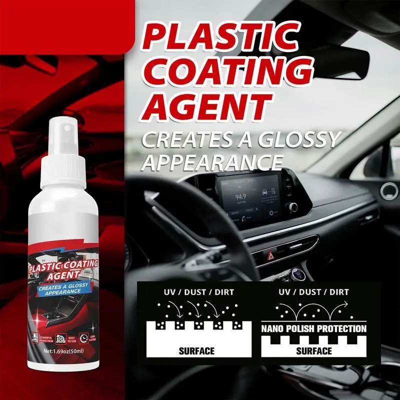 Car Coating Renewal Agent Car Interior Polish Cleaner Instrument Parts Coating Agent With Sponge For Seat Sun Visor Air Outlet