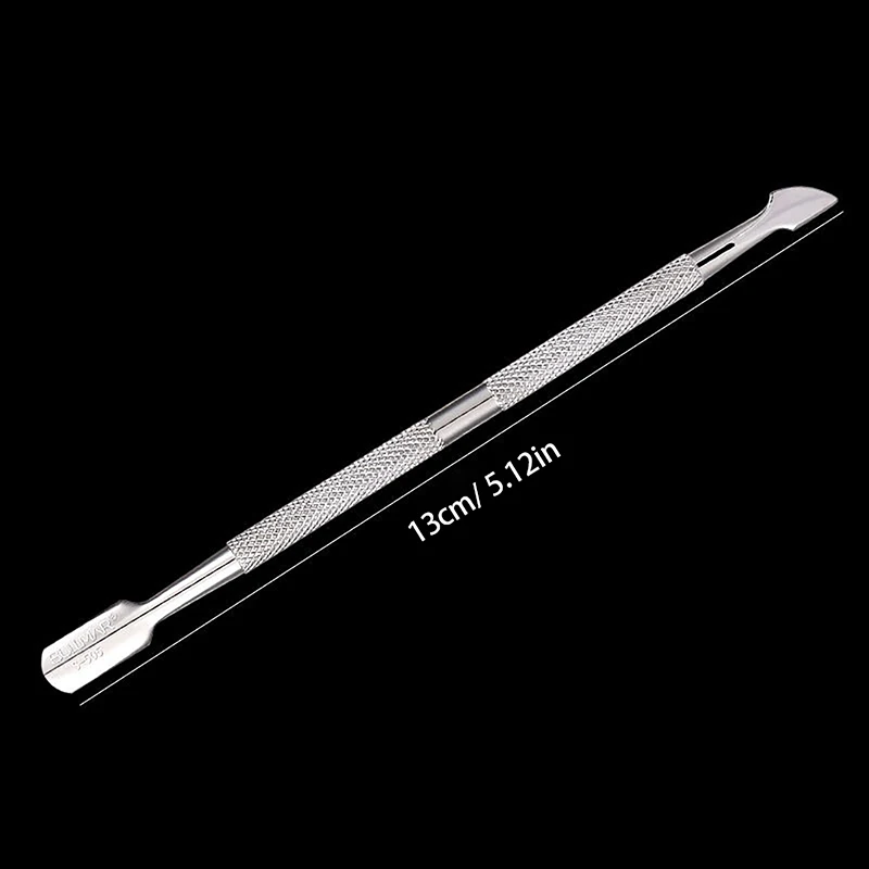 محفز للبشرة مزدوج الأطراف من الفولاذ المقاوم للصدأ ، مزيل ضغط الجلد الميت للأظافر ، باديكير ومانيكير ، منظف فن الأظافر ، أداة العناية ، 1 فقط