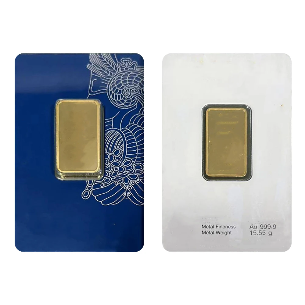 Koperen staaf 1g/2,5g/10g/20g/1oz/50g Niet-magnetisch Zwitsers verguld staafje met uniek serienummer Cadeau Munt Ambachten Souvenir