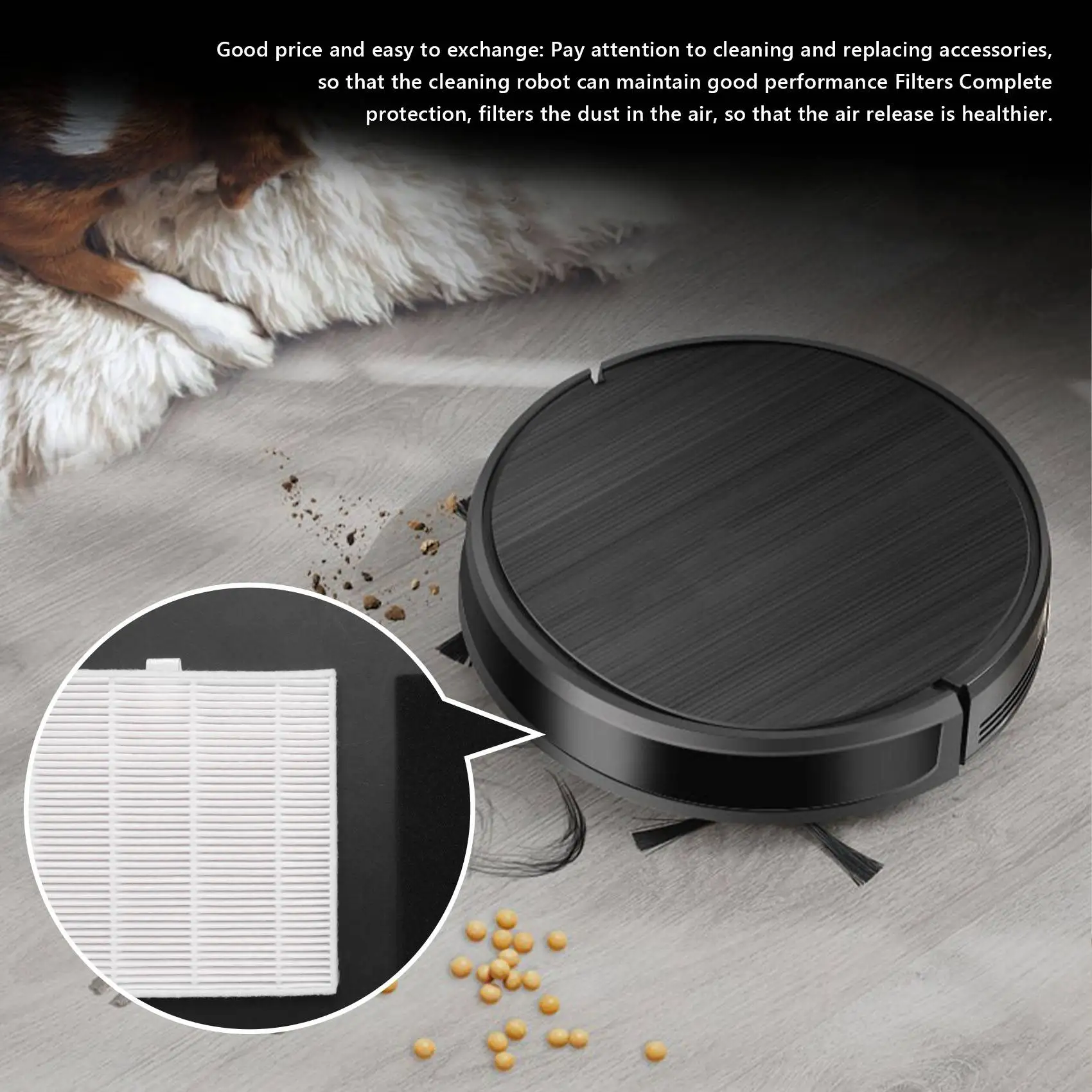 M17K 1Pc Filter Screen Replacement Accessories For Ilife V8 V8S X750 X800 X785 V80 Robot Sweeper (White+Black)