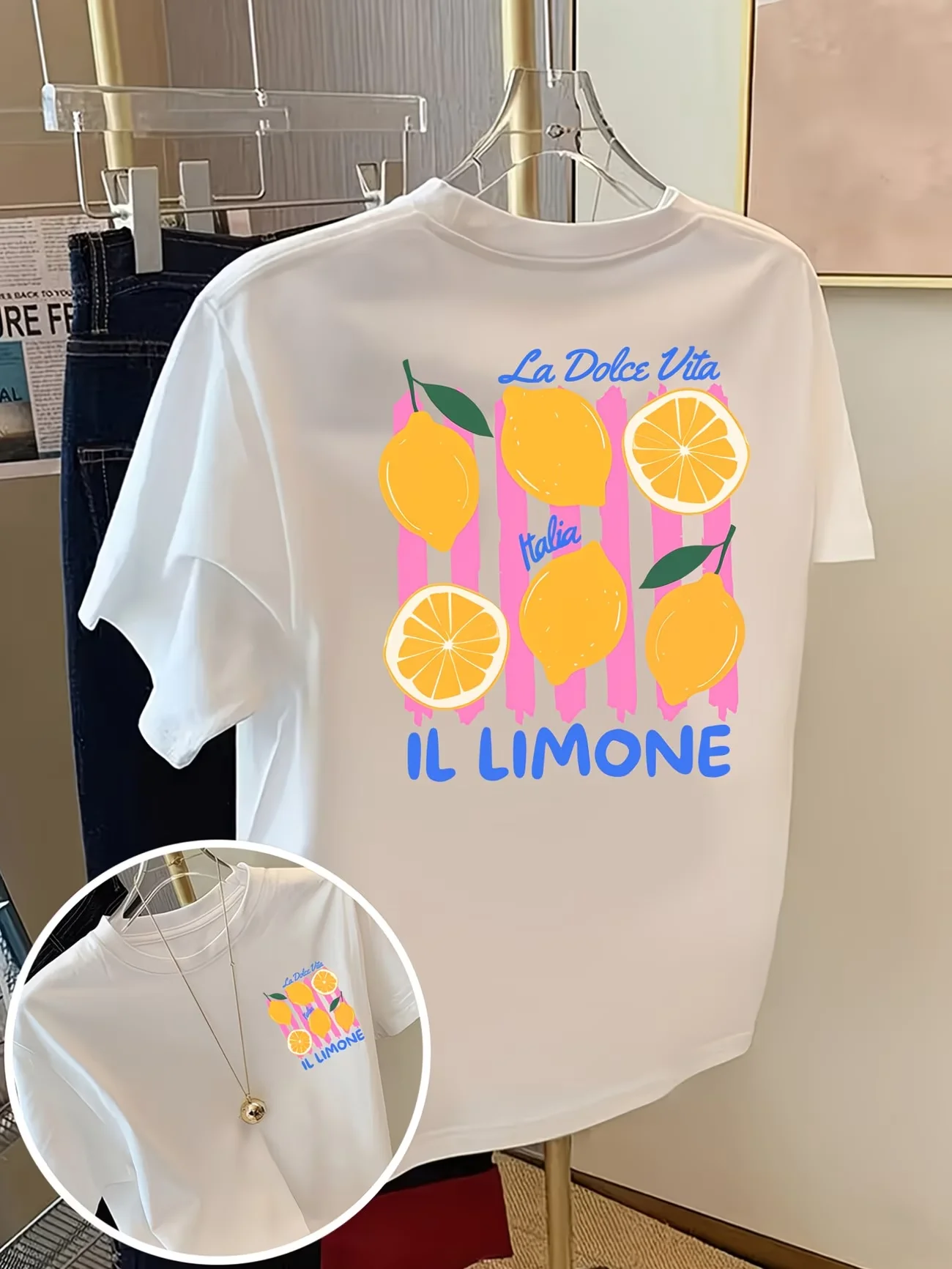 Italian La Dolce Vita Lemon Graphic T-Shirt Men Summer Fruit Tee Il Limone Short Sleeve O-Neck Casual Fresh Aesthetic Top