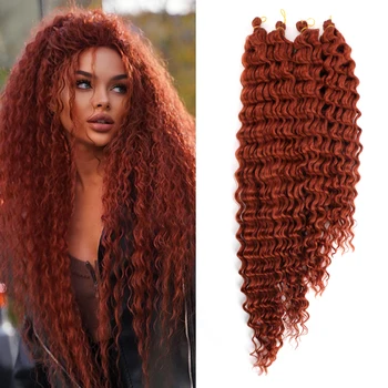 Dairess długie 4X głęboka fala Twist szydełkowe włosy Ariel Curl wiązki włosów syntetyczne Afro loki włosy plecione rozszerzenia dla kobiet