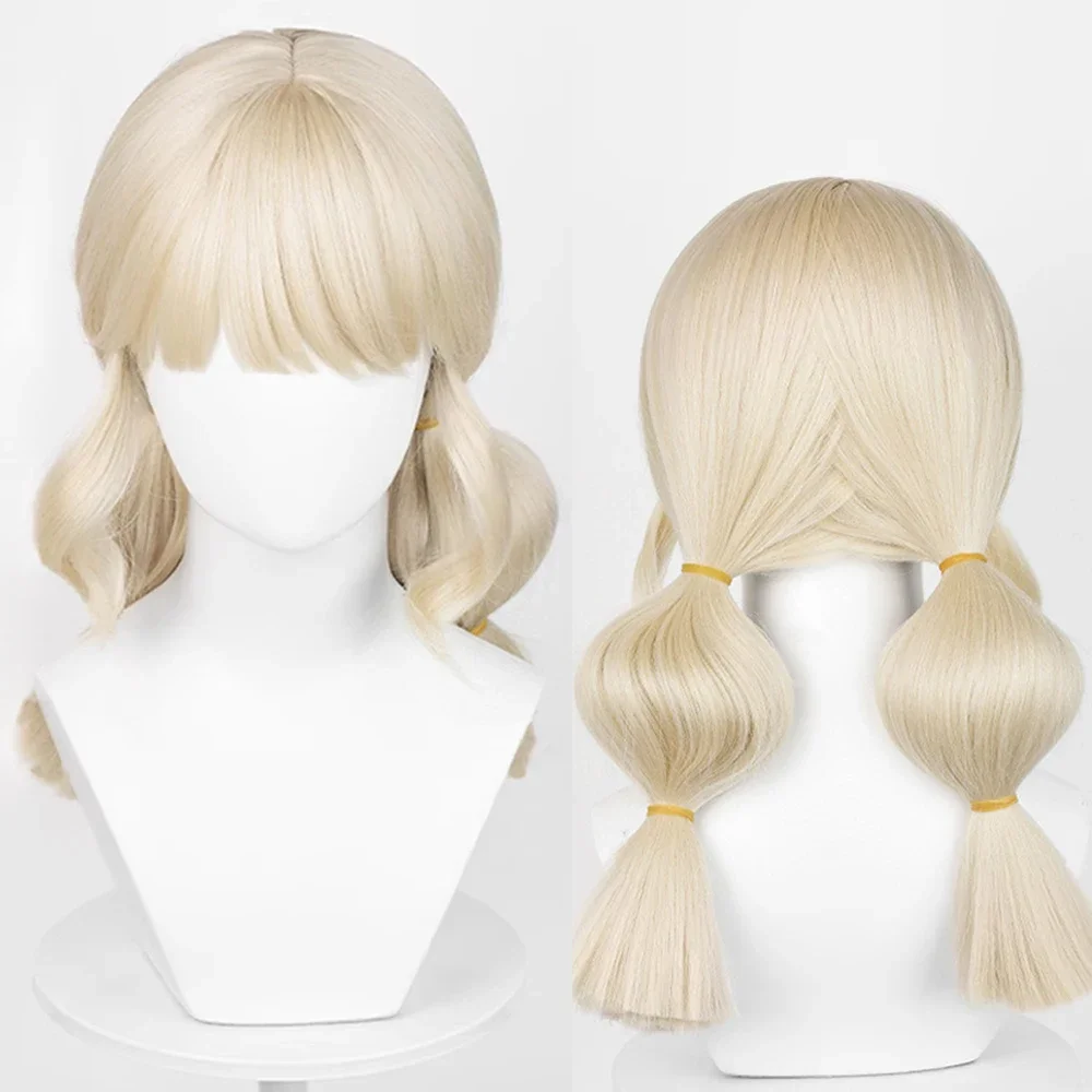 

Long Straight Light Blonde Synthetic Wig with Bangs Game Anime Fluffy Women Heat Resistant Wig for Daily Party