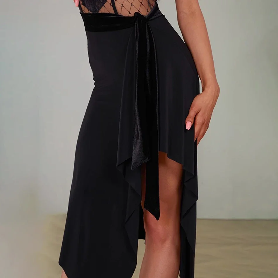 

Female Irregular Design Samba Skirt Female Latin Dance Dress Women Stage Performance Dance Wear Rumba Costumes