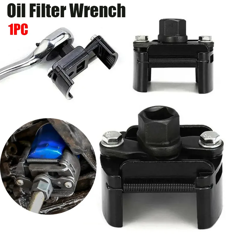 1PC Adjustable Two-Jaws Oil Filter Wrench 60-80mm Quick And Easy Oil Filter Removal Automotive Disassembly Repair Hand Tools