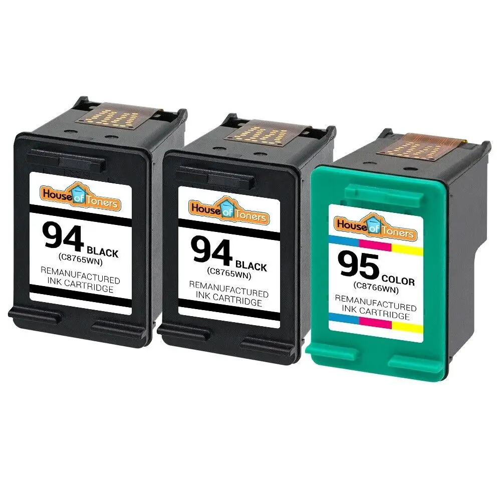 Cartuchos de tinta para impresora HP Officejet, recambio de tinta para impresora HP Officejet Series, #94, #95, C8765W, C8766W, Blk & Clr