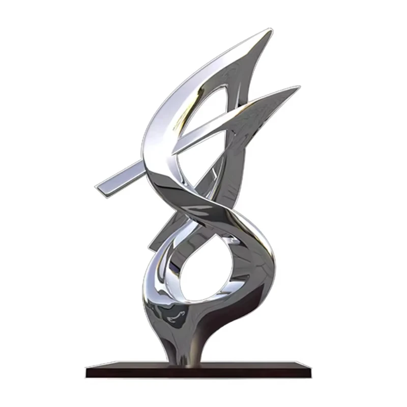 Handmade modern stainless steel abstract, sculpture luxury animal decoration, home hotel outdoor garden characteristic ornament