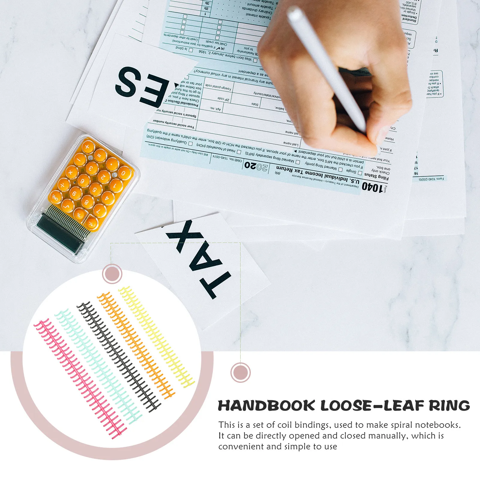 11Pcs Coil Bindings Loose Leaf Notebook Spines Manual Open Close Segmented Spiral Binding Coils Plastic Notebook Spine Binders