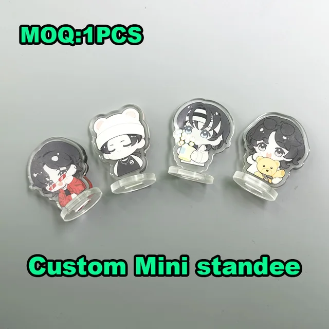 Niestandardowy Mini Standee przezroczysty akrylowy urok Cartoon Anime holograficzny ładny design żywica epoksydowa gwiazda Film zawód projekt na prezenty