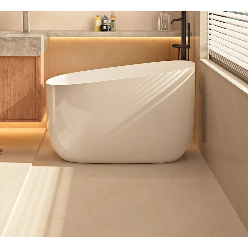 Bathtub for small apartments and home use, movable seat, ergonomic seat