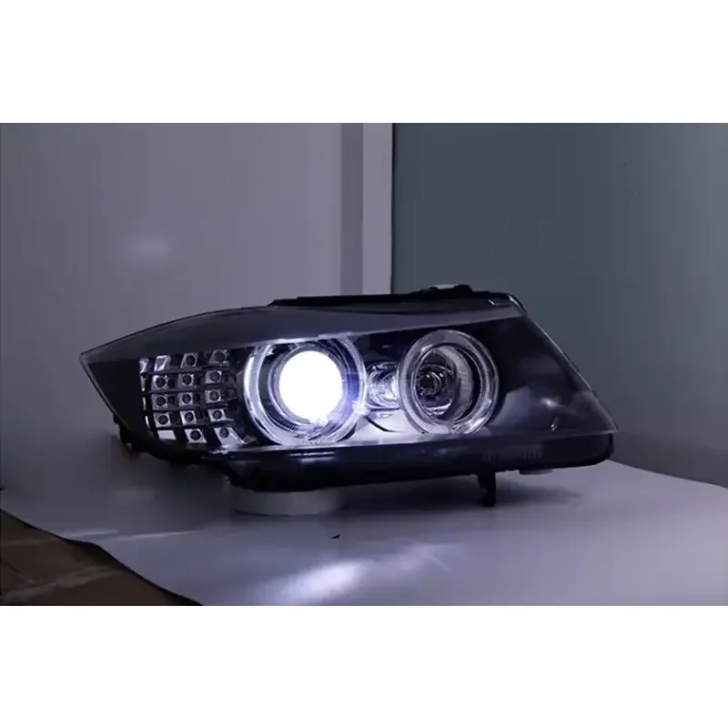 Auto Car for BMW 3 Series E90 2006-2012 Headlight Assembly Modified with LED Angel Eye Bulb Daytime Running Light