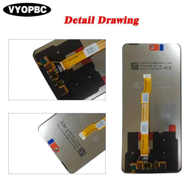 LCD Display Full With Frame Touch Screen Digitizer Assembly For Vivo Y36 4G V2247 5G V2248 Pantalla Replacement Repair Parts