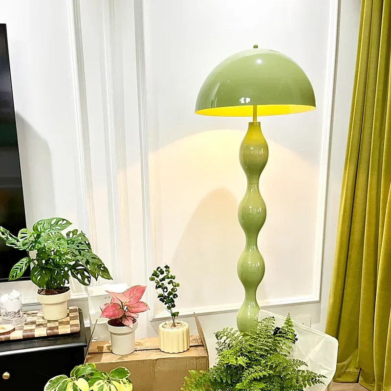 Living Room Retro Floor  Mushroom Bedroom Bedside Light Home Decoration LED Lighting Color Table  Standing