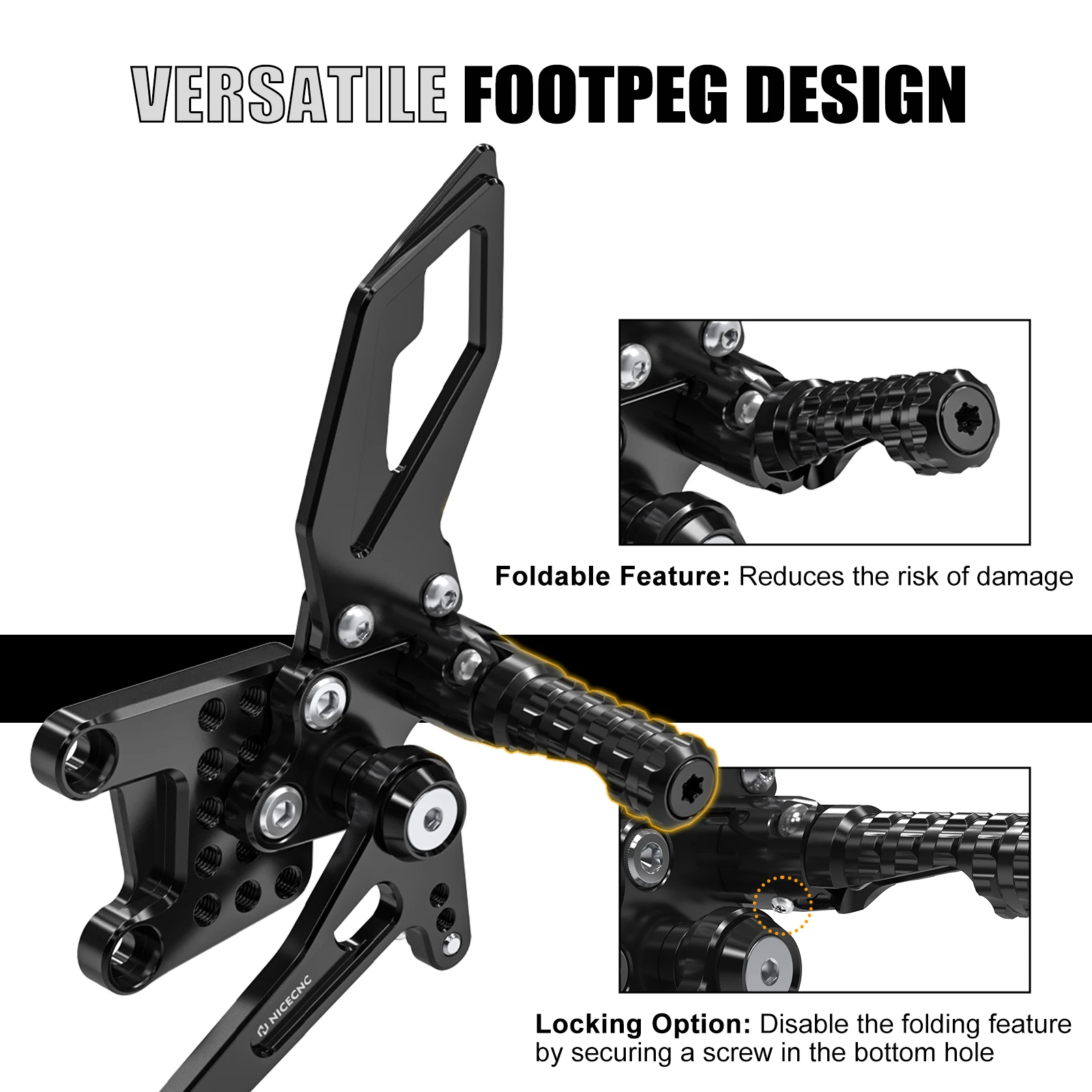 For Suzuki GSXR 600 750 1997-2005 GSXR1000 01-04 Racing Adjustable Rearset Footrest Suzuki SV650/S 1999-2010 SV1000/S 2003-2007
